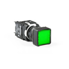 Кнопка нажимна квадратна (1НО) зелена