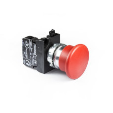 Кнопка "грибок" аварійна d=40мм без фіксації (1НЗ) червона - метал IP65