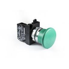 Кнопка "грибок" аварійна d=40мм без фіксації (1НЗ) (зелена) - метал IP65