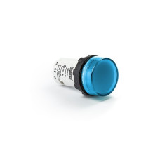 Моноблочная светосигнальная арматура светодиодная 110В АС синяя (плоское стекло)