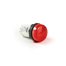 Моноблочна світлосигнальна арматура світлодіодна 12В АС/DC червона (ячеистое скло)