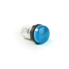 Моноблочная светосигнальная арматура светодиодная 12В АС/DC синяя (ячеистое стекло)
