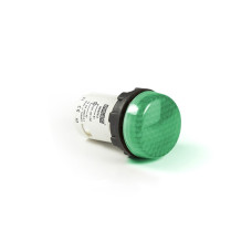 Моноблочная светосигнальная арматура светодиодная 12В АС/DC зеленая (ячеистое стекло)