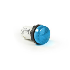 Моноблочна світлосигнальна арматура світлодіодна 220В АС синя (ячеистое скло)