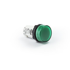 Моноблочная светосигнальная арматура светодиодная 220В АС зеленая (плоское стекло)