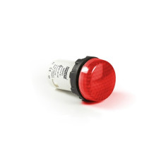 Моноблочна світлосигнальна арматура світлодіодна 24В АС/DC червона (ячеистое скло)