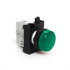 Сигнальная арматура со светодиодом 12-30 В AC/DC (зеленая) - пластик IP65