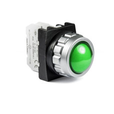 Сигнальная арматура со светодиодом зеленым 12-30В AC/DC диаметр отверстия 30