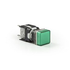 Світлосигнальна арматура квадратна зелена LED 24V AC/DC