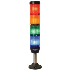 Світлова колона діаметр 50мм 4 яруси (червоний, зелений, жовтий, синій), світлодіод 220В AC алюмінієвий патрубок 100мм