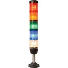 Світлова колона діаметр 50мм 5 ярусів (червоний, зелений, жовтий, синій, білий), світлодіод 220В AC  алюмінієвий патрубок 100мм