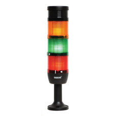 Световая колонна диаметр 70мм 4 яруса (красный, зеленый, желтый, зуммер) светодиод 220V AC пластиковый патрубок 110мм
