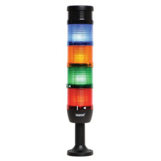Світлова колона діаметр 70мм 5 ярусів (червоний, зелений, жовтий, синій, зумер) світлодіод 220V AC пластиковий патрубок 110мм