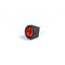 Выключатель одноклавишный с подсветкой красный подключение разъем 6,3*0,8 mm