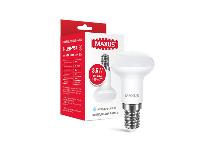 Лампа світлодіодна MAXUS R39 3,5W 4100K 220V E14