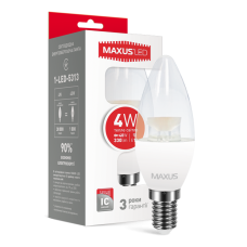 LED лампа MAXUS C37 CL-C 4W тепле світло E14 (1-LED-5313)