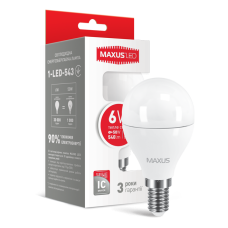 LED лампа MAXUS G45 6W тепле світло E14 (1-LED-543)