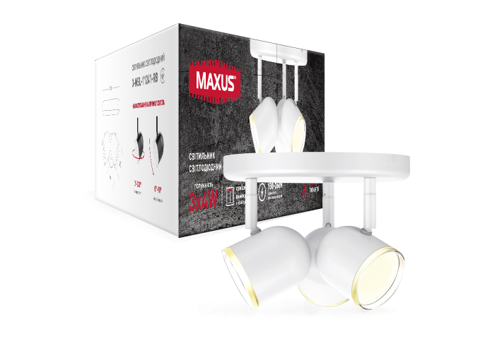 Спот світильник на 3 лампи MAXUS MSL-01R 3x4W 4100K білий