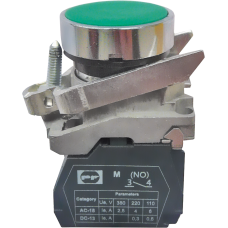 Выключатель кнопочный металлический FP4-BA31 1NO (зеленый)