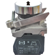 Выключатель кнопочный металлический FP4-BA3341 1NО (черная стрелка вверх, белый)