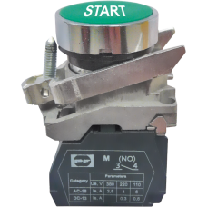 Выключатель кнопочный металлический FP4-BA4331 1NО (START, зеленый)