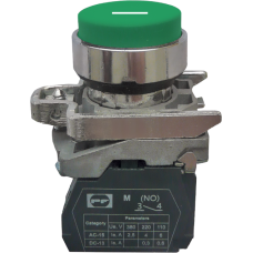 Вимикач кнопковий металевий FP4-BL3311 1NO (I, зелений)