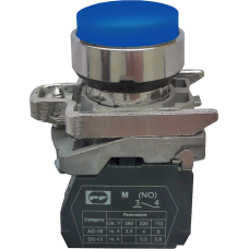 Вимикач кнопковий металевий FP4-BL61 1NO (блакитний)