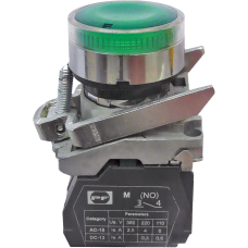 Вимикач кнопковий металевий FP4-BW3361230 1NO (зелений)