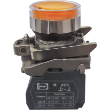 Вимикач кнопковий металевий FP4-BW3561230 1NO (жовтий)