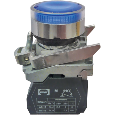 Вимикач кнопковий металевий FP4-BW3661230 1NO (блакитний)