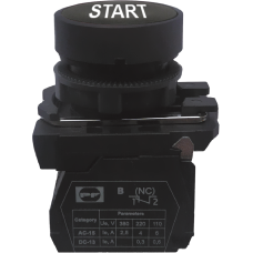 Вимикач кнопковий пластиковий FP5-AA4351 1NO (START, чорний)