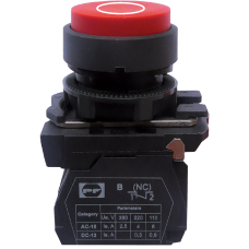 Выключатель кнопочный пластиковый FP5-AL4322 1NC (O, красный)