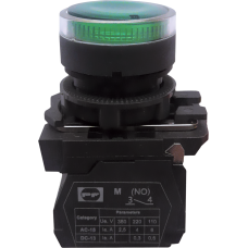 Выключатель кнопочный пластиковый FP5-AW3361230 1NO (зеленый)