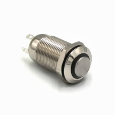 Кнопка металлическая КНМ-12-HJ-EZ 9-24V 1NO высокая с фиксацией, голубой TAKEL