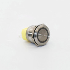 Кнопка металева КНМ-UL-22-FJ-E 220V 1NO1NC плоска 5A, зелений TAKEL