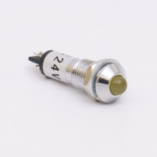 Светодиодный индикатор металлический AD22B-8 220v AС, желтый