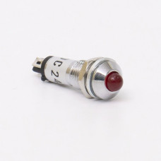 Світлодіодний індикатор металевий AD22B-8 24v AС/DС, червоний