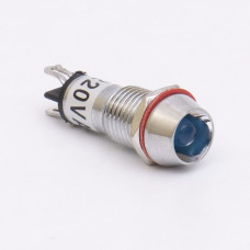 Светодиодный индикатор металлический AD22C-10 220v AС, синий