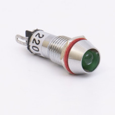Светодиодный индикатор металлический AD22C-10 220v AС, зеленый