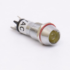 Светодиодный индикатор металлический AD22C-10 220v AС, желтый