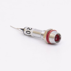 Светодиодный индикатор металлический AD22C-6 220v AС, красный