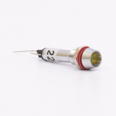 Светодиодный индикатор металлический AD22C-6 220v AС, желтый