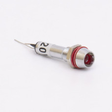 Светодиодный индикатор металлический AD22C-6 24v AС/DС, красный