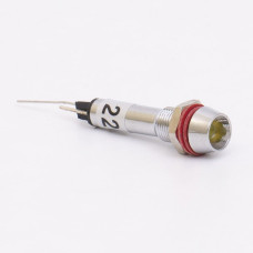 Светодиодный индикатор металлический AD22C-6 24v AС/DС, желтый