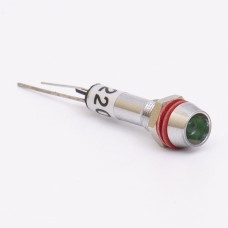 Светодиодный индикатор металлический AD22C-8 220v AС, зеленый