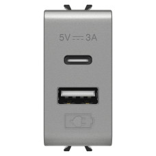 Розетка 2хUSB Chorusmart A+C TYPE 5V 3A 1M титан GEWISS