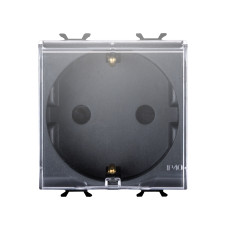 Розетка з кришкою Chorusmart 2M 2P+E 16A чорний GEWISS