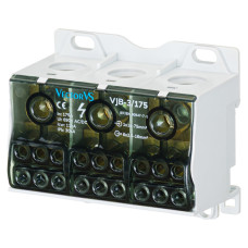 Розподільчий блок VJB-3/175 на DIN-рейку, 175А, вх.: 1х16-70мм², вих.: 6х2.5-16мм²