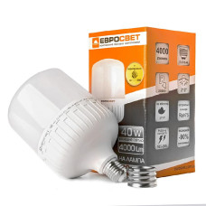 Лампа світлодіодна високопотужна ЕВРОСВЕТ 40Вт 6400К EVRO-PL-40-6400-40 Е40