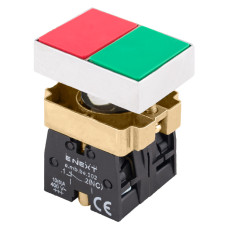 Кнопка подвійна квадратна e.mb.bl8325 зелена/червона 1NO+1NC